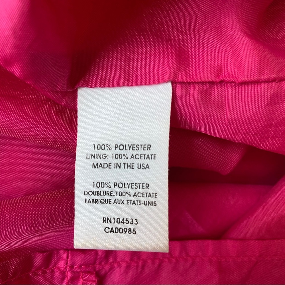 Nanette Lepore Fuchsia Swiss Dot Ruffle Faux Wrap Dress Hot Pink Size 0 - Picture 11 of 12